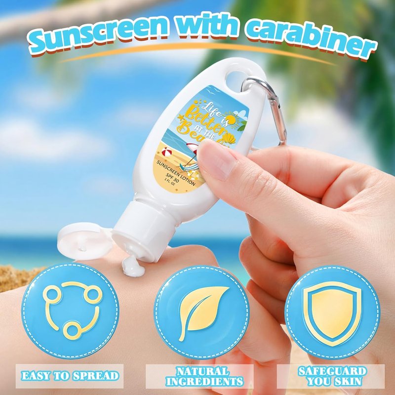 Leelosp Mini Sunscreen - 15 Pcs Travel Size SPF 30 Water-Resistant Lotion | Perfect for Summer Events