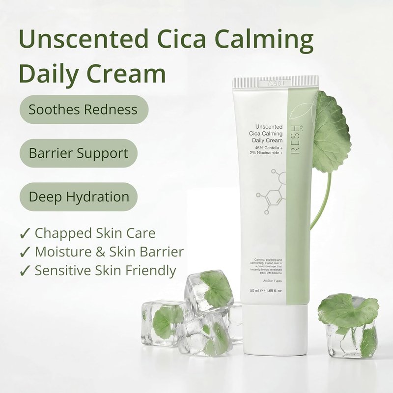 Regine Switzerland Korean Cica Repair Cream - Hydrating Moisturizer for Sensitive Skin | Soothing Redness Relief with Ceramide & Panthenol (Fragrance-Free, 50ml)