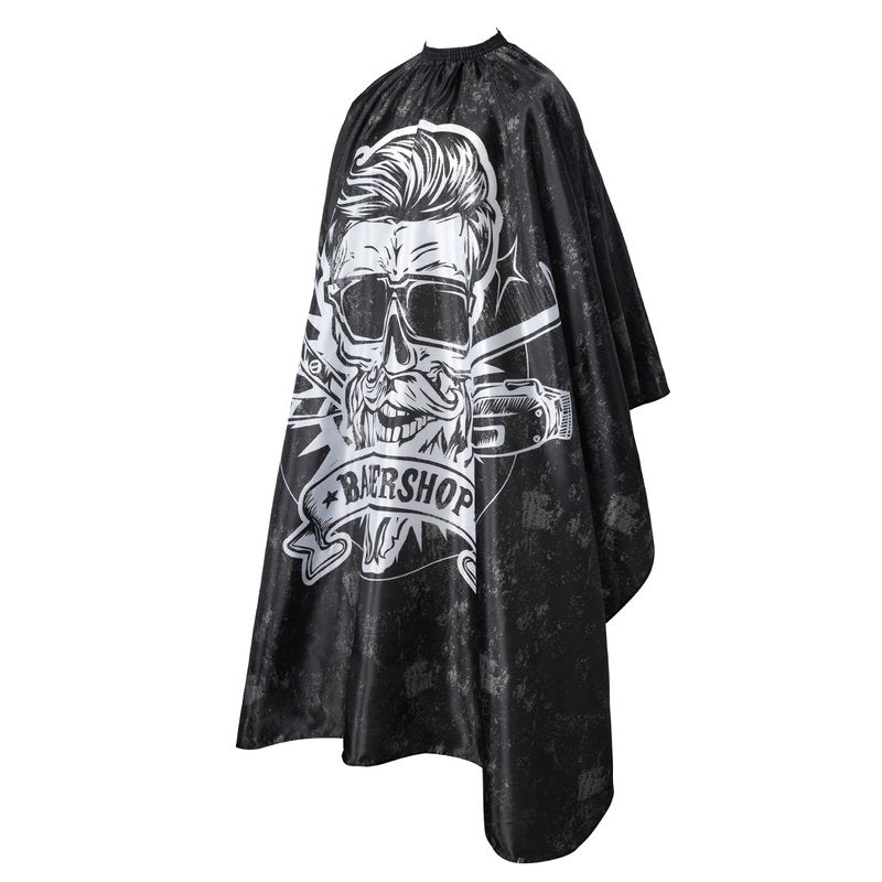 64x56 Inch Professional Barber Cape for Men - Waterproof Hair Cutting Cape with Elastic Neck & Adjustable Closure, Salon Grade Styling Cape (Black)