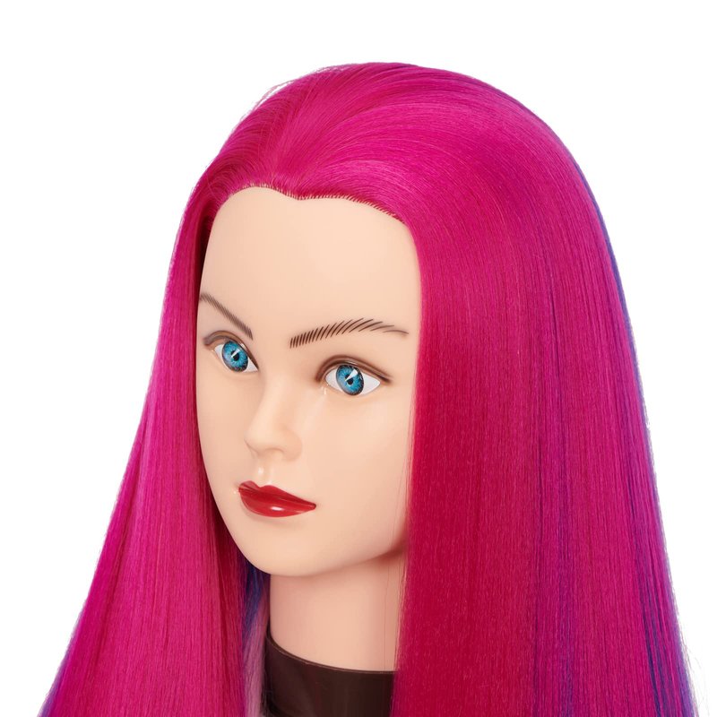 Hairingrid 26"-28" Mannequin Head Hair Styling Training Head Manikin Cosmetology Doll Head Synthetic Fiber Hair and Free Clamp Holder (R71919W0320)