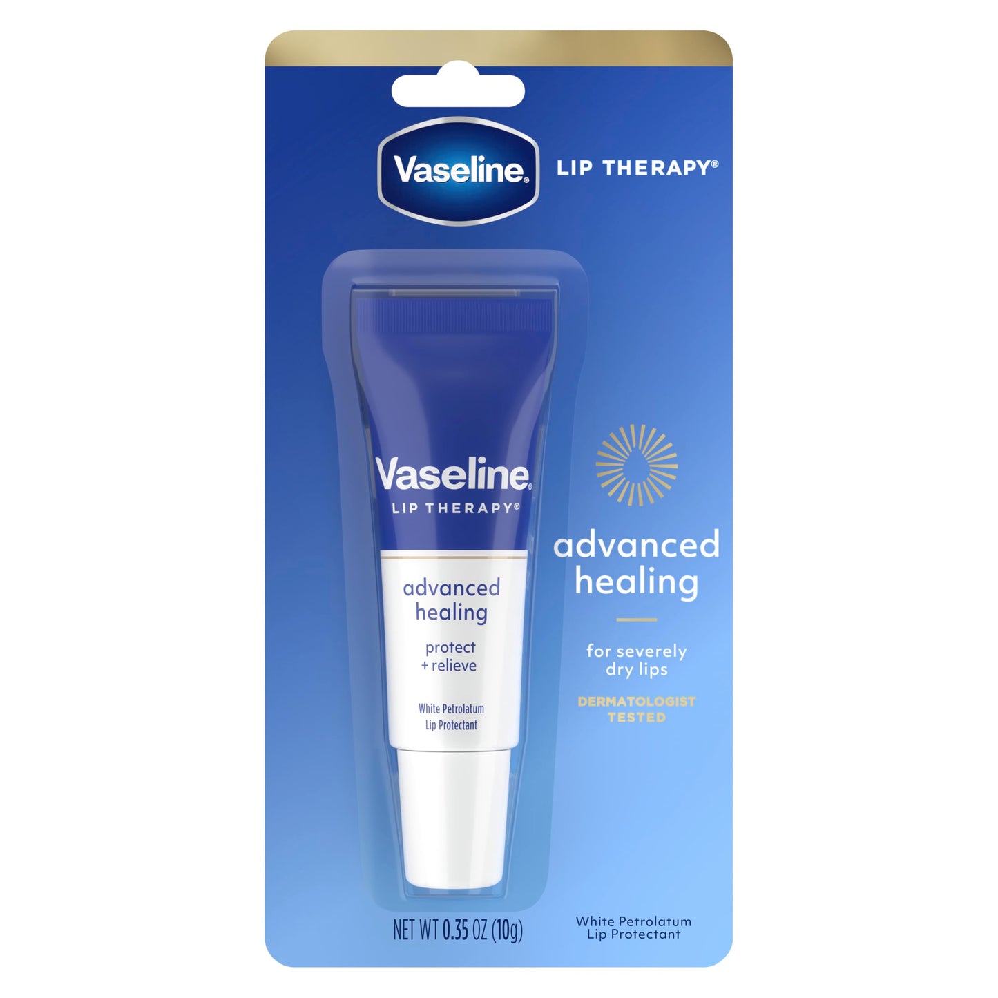Vaseline Lip Therapy Lip Balm Tube For healthier looking lips Advanced Healing Moisturizer For Dry Lips 0.35 oz