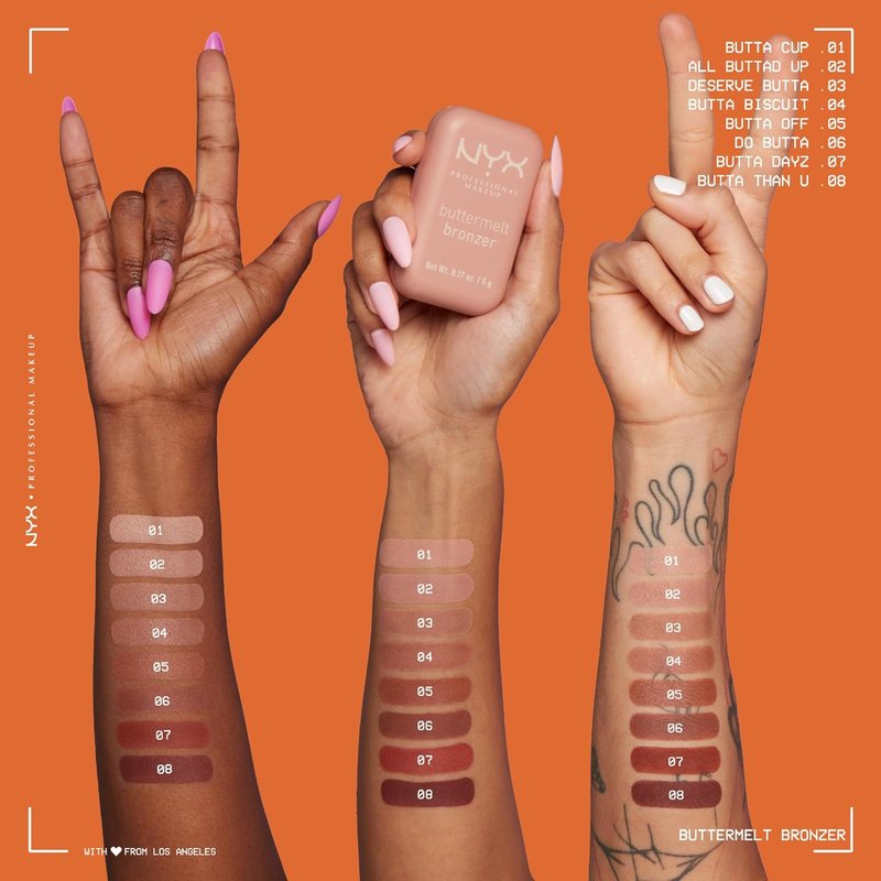 NYX Matte Buttermelt Bronzer - Longwear Vegan Face Makeup for 12 Hours | Light Medium Cool Shade