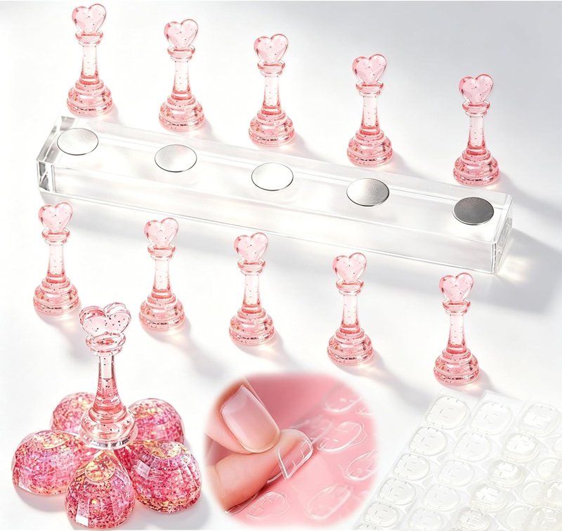 Magnetic Acrylic Nail Stand - Strong Holder for Press-On Nails | Ideal for Painting & Design Practice, No Magnetism Loss