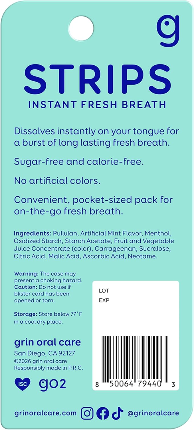 Super Minty Breath Strips - Instant Sugar-Free Freshener | Portable 72 Count (3 x 24)