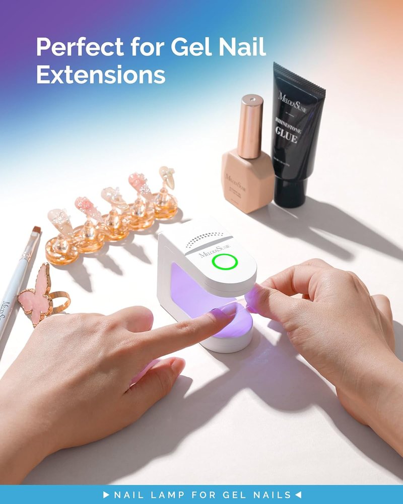 MelodySusie Cordless UV Nail Lamp - Mini Rechargeable LED Light with Smart Sensor & 2 Timers | Perfect for Soft Gels & Rhinestone Glue