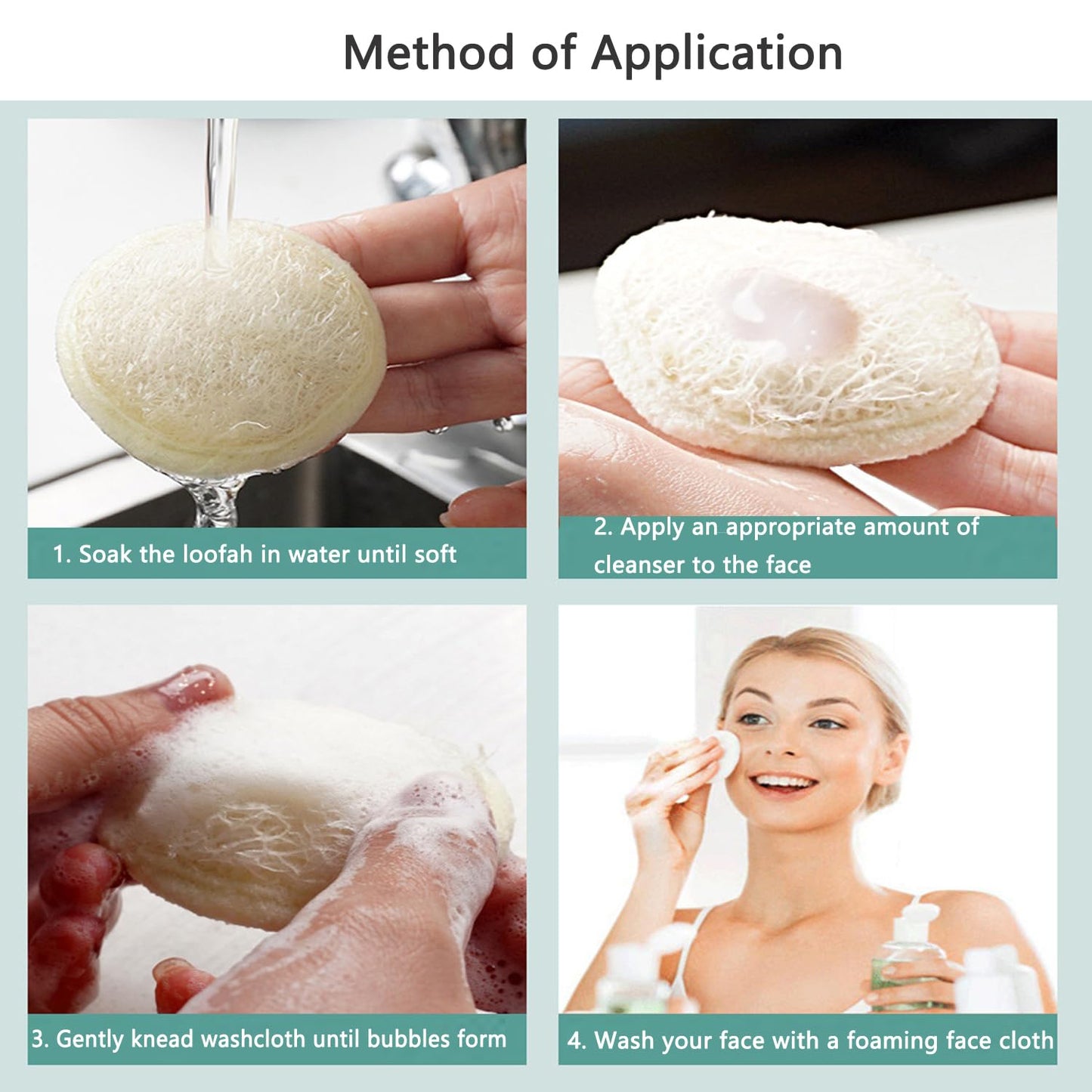 ArrErr 6 Pack Exfoliating Facial Sponge Natural Loofah Face Scrubber Exfoliating Facial Cleansing Pads Exfoliator Face Sponge Dead Skin Remover for Daily Cleaning and Makeup Pores Blackheads Removal