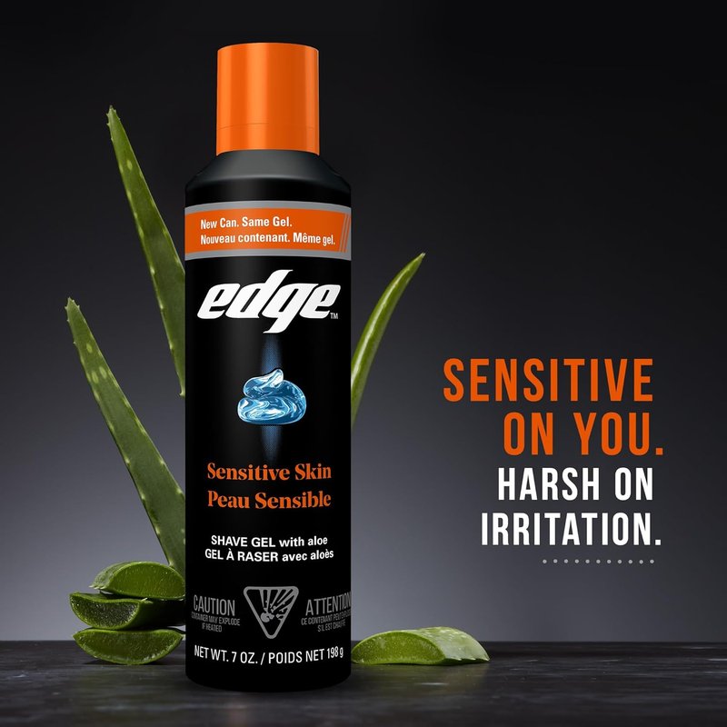 Edge Shaving Gel for Men - Sensitive Skin Formula with Aloe | Moisturizes & Soothes (6 Pack)