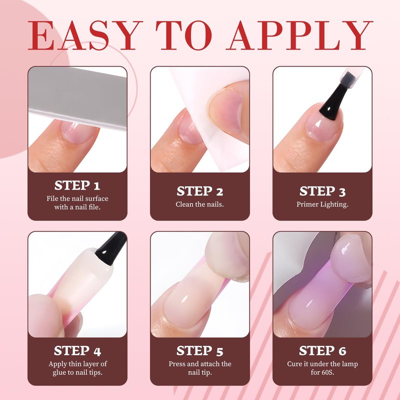 240pc White French Tips Press on Nails Square Fake Nails Kit, Extra Short Nails Press ons French Tip Acrylic Nails Pink Glue ons Nails Short Stick on Nails Women Artificial False Fingernail with Tabs