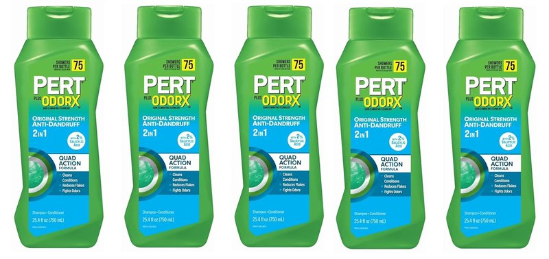 Pert Plus 2-in-1 Shampoo & Conditioner - Dandruff Control Formula | 25.40 oz (Pack of 5)