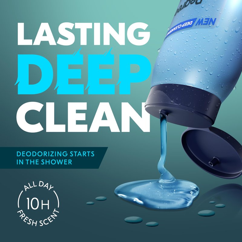 Degree All Day Fresh Body Wash Cool Rush Deep Cleansing 20 FO