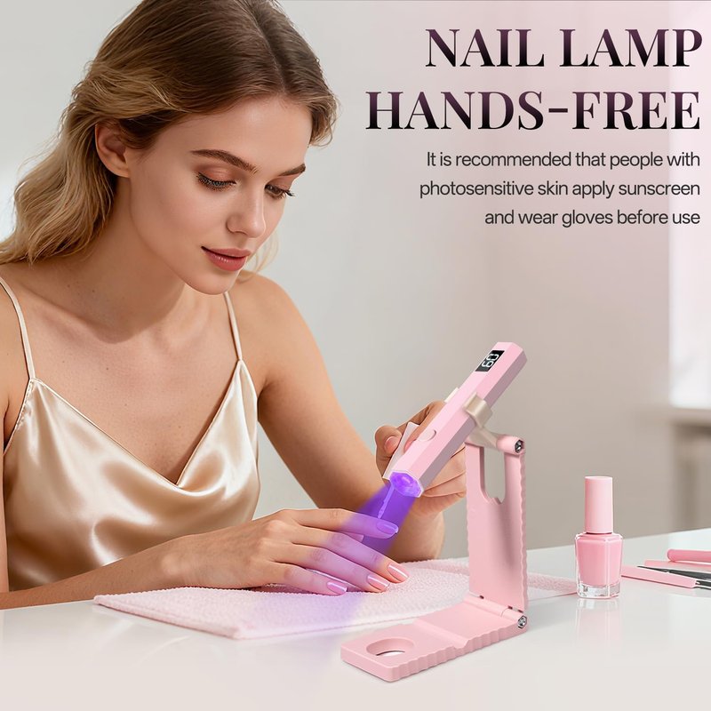 Mini Handheld UV Light for Gel Nails - Portable Rechargeable Nail Lamp with 2 Timers | Ideal for DIY and Travel
