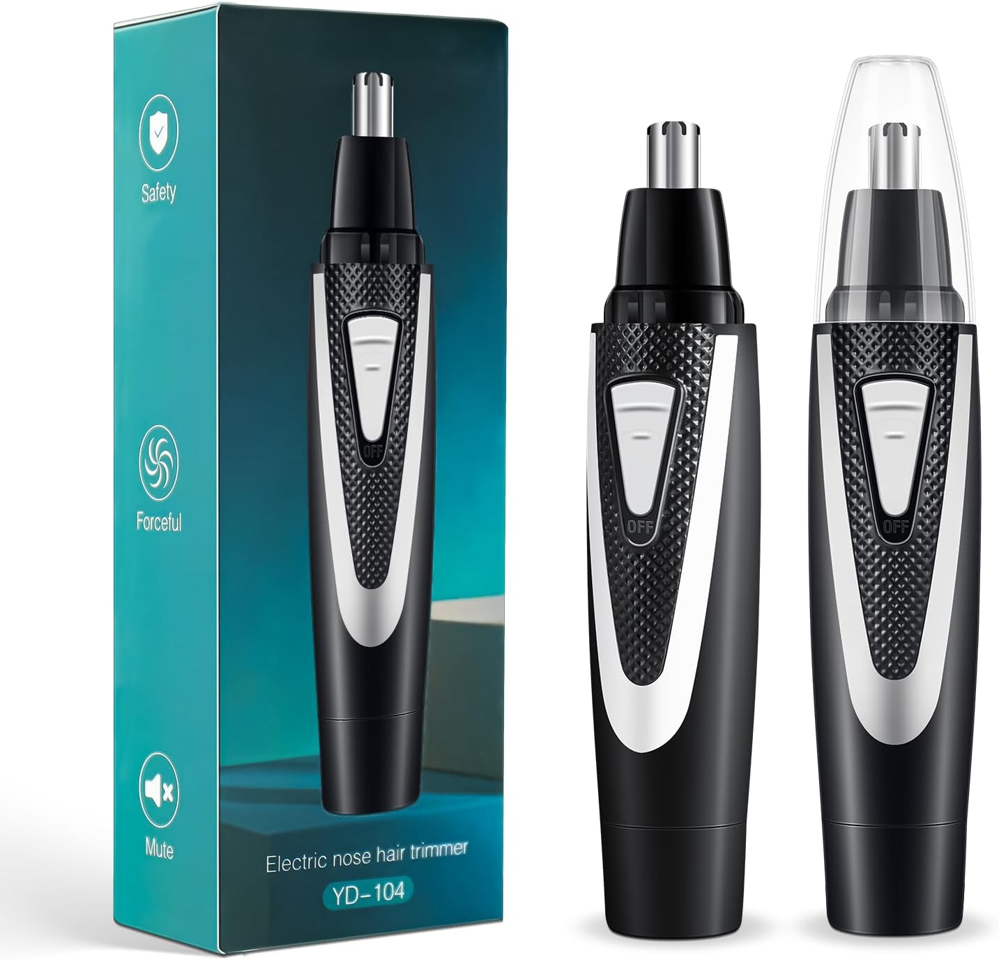 Skiennix Nose Hair Trimmers - Precision Painless Ear & Nose Hair Cutter | Waterproof, Battery Operated, 2 Pcs Set