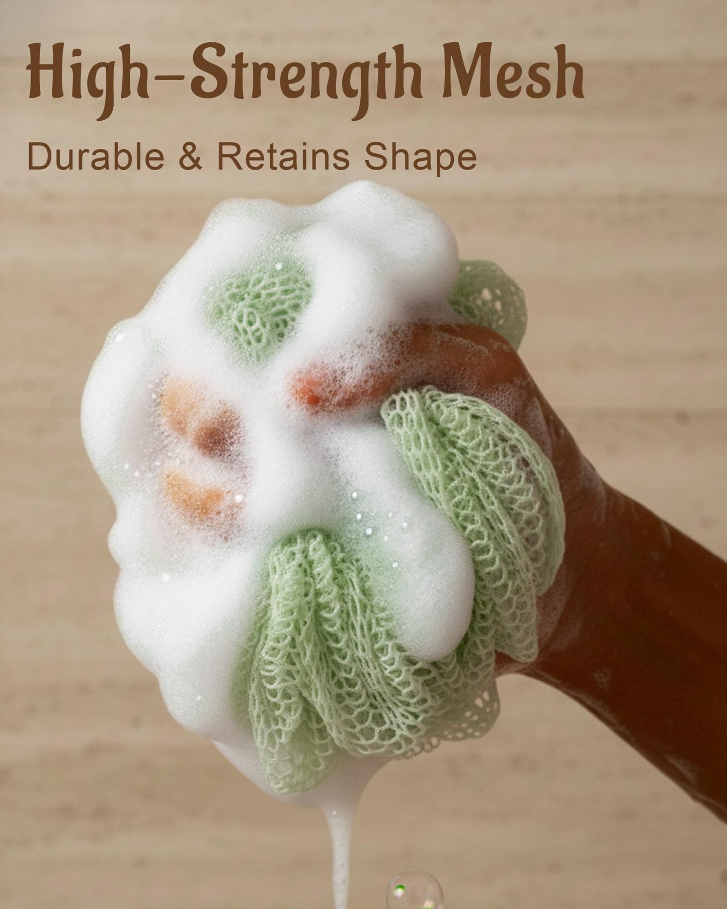 Yiclick African Net Sponge Authentic with Knots 2 Pack - Exfoliating Washcloth Towel, Back Scrubber for Shower Bath, Exfoliating Body Scrubber Exfoliator, African Rags Wash Cloth Loofah Lufa Sponge