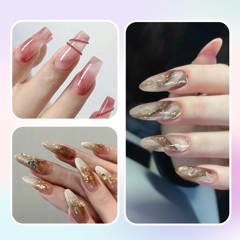 Creaglam Nail Blooming Gel Polish 15ml, UV LED Gel for Marble Nail Art, Clear Watercolor Flower Spreading Polish, DIY Natural Stone Design for Home Salon Manicure