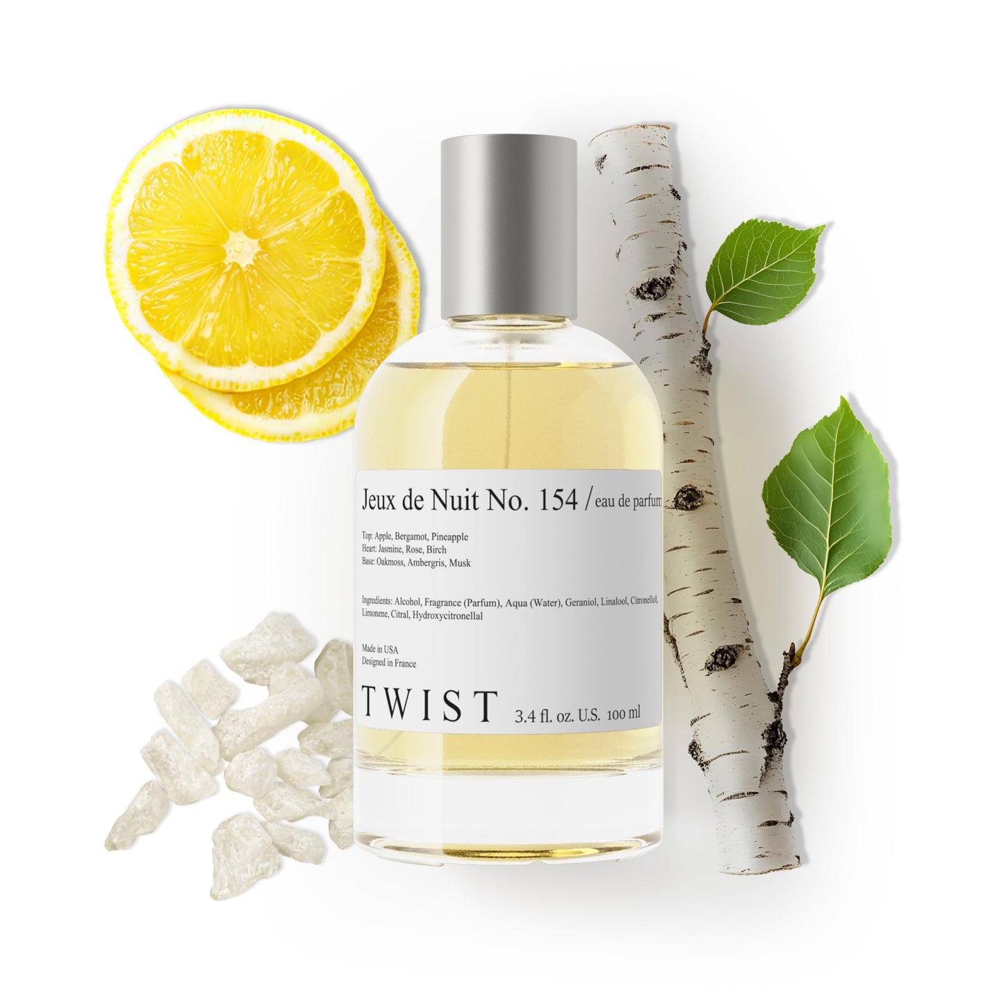 Twist Jeux De Nuit No. 154 - Eau De Cologne Inspired by Arm. Club de Nuit Intense, Long-Lasting Cologne For Men, Citrus & Smoky Woods, Vegan, Clean Ingredients, Fragrance - Spray 100 ml | 3.4 fl. oz.
