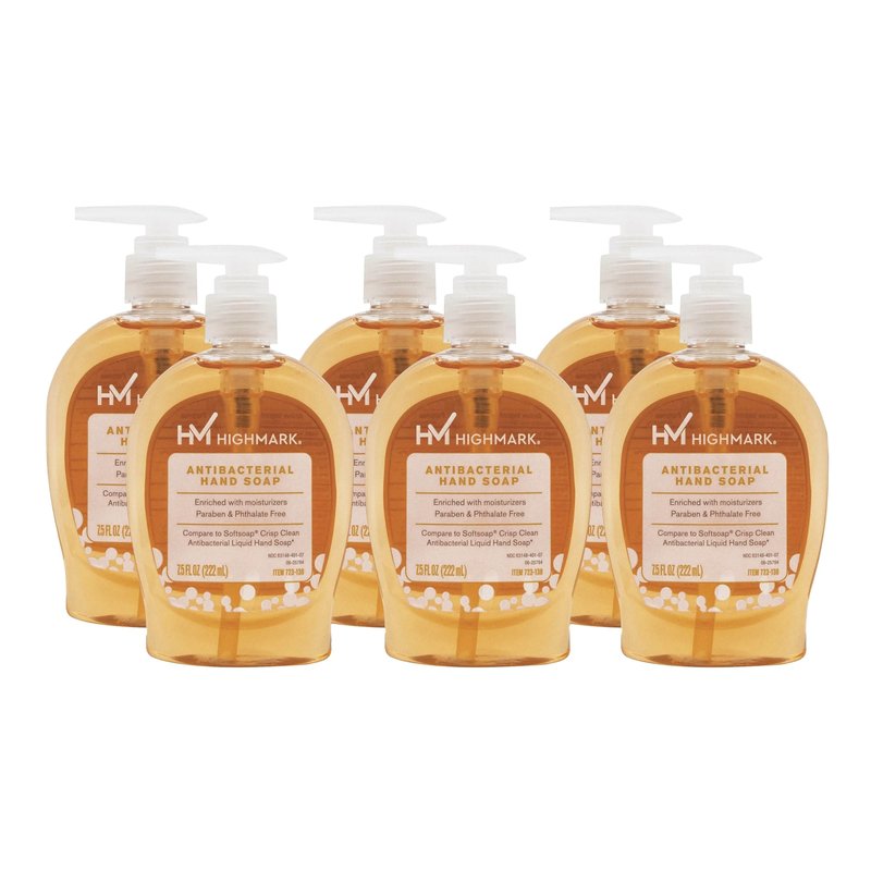 Highmark® Liquid Hand Soap, Clean Scent, 7.5 Oz, Orange, Case Of 6 Bottles