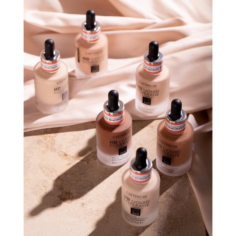 Catrice | HD Liquid Coverage Foundation | 24H Wear, Matte Finish, High Coverage, Waterproof Formula with Niacinamide | Vegan & Cruelty Free (010 | Light Beige)