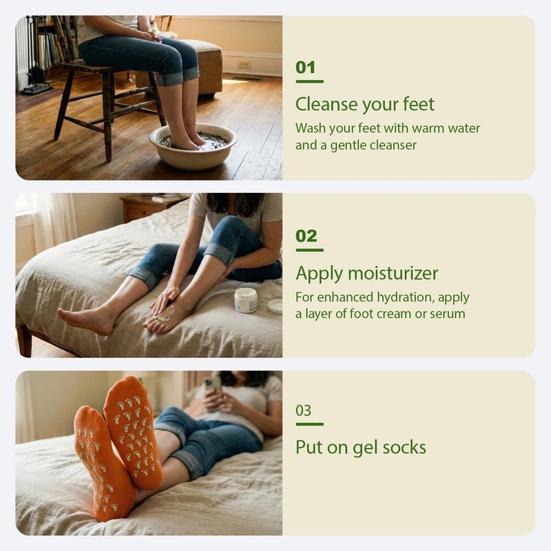 Aloe Vera Gel Socks - Deep Hydrating Moisturizing Foot Care | Fits Women 6-10 / Men 5-9