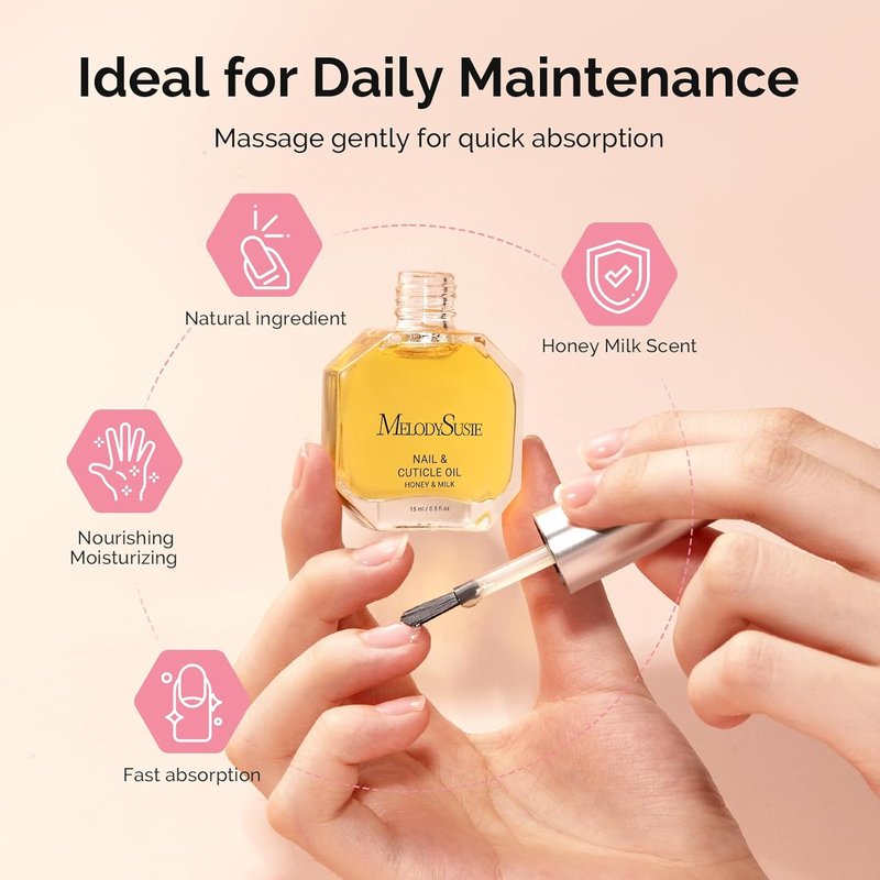 MelodySusie Cuticle Remover Kit - 60g Cream, 15ml Oil, Trimmer & Nail File for Perfect Manicure