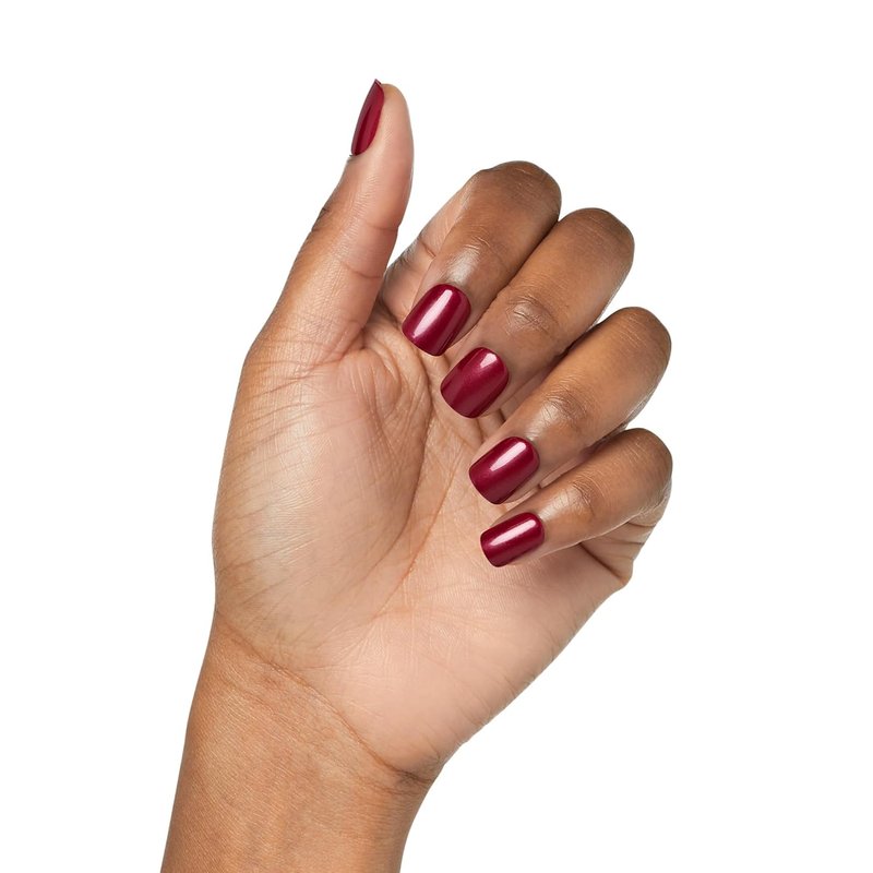 Kiss Impress No Glue Mani Press On Nails, Color, 'Red Velvet', Red, Short Size, Squoval Shape, Includes 30 Nails, Prep Pad, Instructions Sheet, 1 Manicure Stick, 1 Mini File