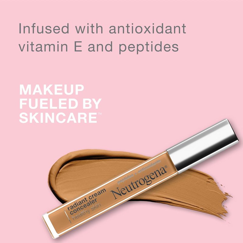 Neutrogena Healthy Skin Concealer - Radiant Brightening Cream with Peptides & Vitamin E | Hazelnut Medium 01, 0.24 oz