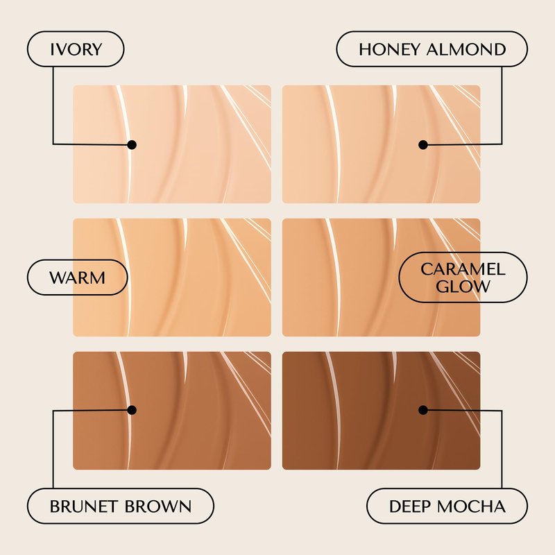 Hush Glow™ Foundation Cushion SPF 30 – Skincare-Infused Lightweight Foundation with Mushroom Applicator for Mature Skin, Hyaluronic Acid & Peptides, Buildable Natural Coverage (Ivory)