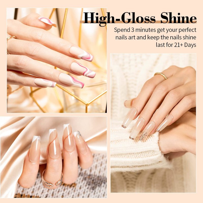 RARJSM Matte Gel Top Coat and Base Coat Glossy Shine Top Coat Gel Nail Polish 7.5ml 3PCS Set UV LED Curing Required Shiny Gel Polish Long Lasting Soak off Home DIY Salon Manicure