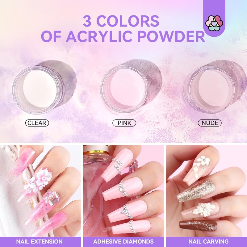 SAVILAND Acrylic Nail Kit - Complete Beginner Set for Home DIY Nail Art | All-in-One Salon Essentials