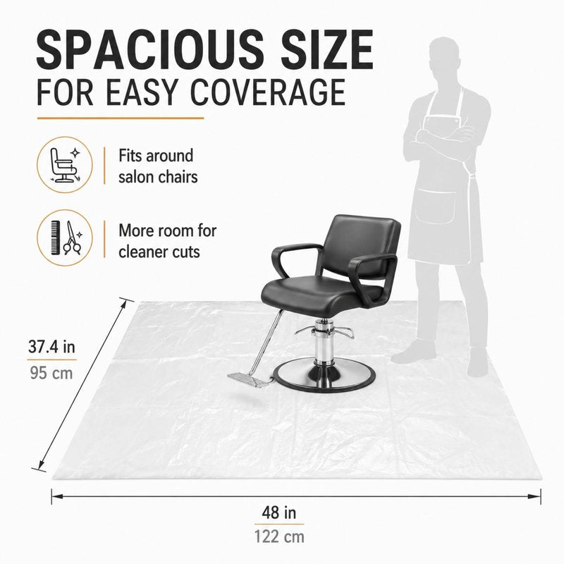 Breling 50 Pcs 48 x 37.4 Inch Extra Large Disposable Haircutting Mat,Disposable Hair Collection Mat For Barbershops,Salons And Pet Grooming