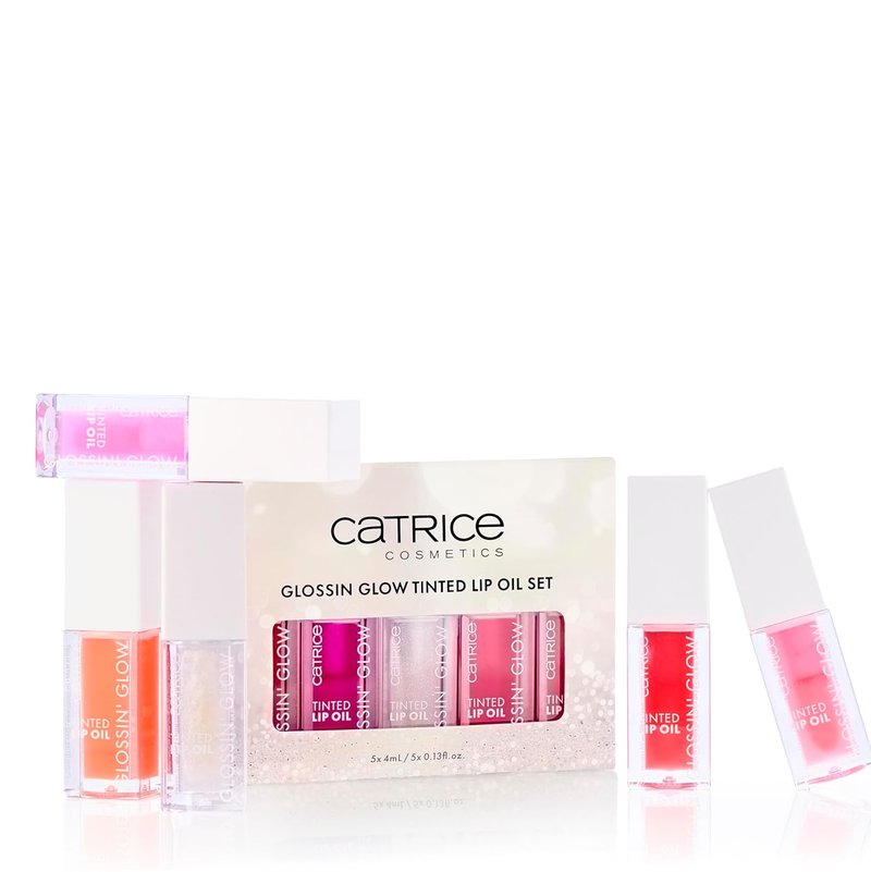 Catrice Glossin' Glow Lip Oil Gift Set - Five High-Shine, Moisturizing Lip Stains | Vegan & Cruelty-Free