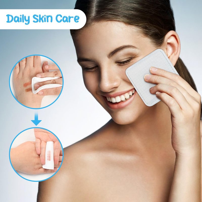 Premium Exfoliating Cotton Pads (240 Count) - 100% Cotton, Extra-Soft and Lint-Free, Durable Squares for Facial, Lip, and Eye Makeup Removal