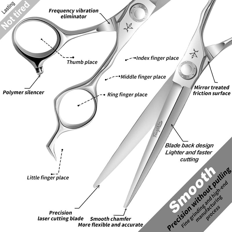 Regine Switzerland Hair Cutting Scissors - Professional 6.5 Inch Stainless Steel Shears for Barbers & Stylists