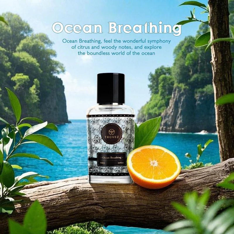 NAMSTE Ocean Breathing - Fresh, Ocean, Citrus Eau de Parfum - Long Lasting Unisex Fragrance 3.4 Ounce / 100 ML for Wedding, Date, Banquet