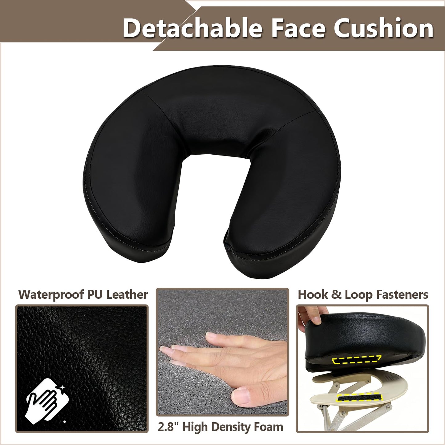 ZNALDP Massage Headrest for Bed, Adjustable Home Mattress Top Face Cradle Kit, Head Cushion for Face Down, Quick Setup for Bed Massage, Facial, Lash & Brow Services, Eye Surgery Recovery