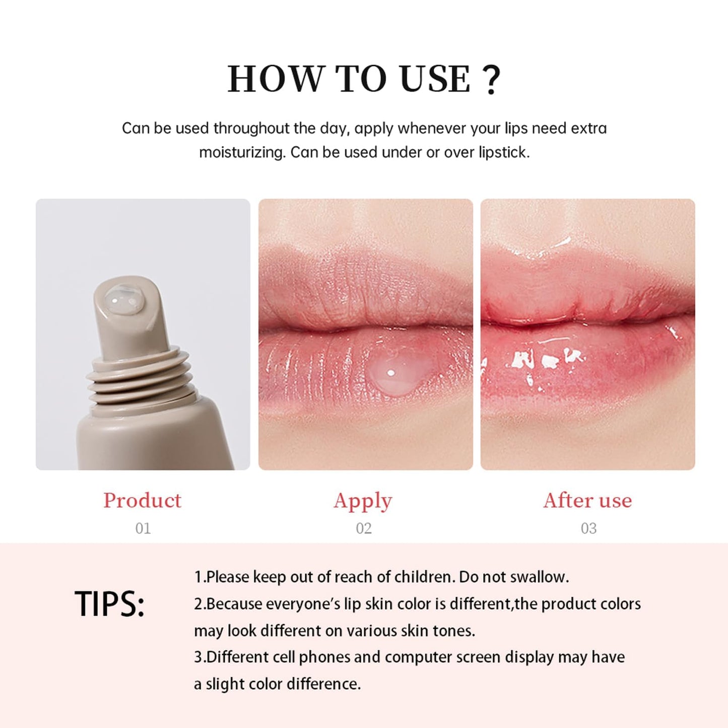 BAISEN DIARY Lip Butter Balm - Ultra-Hydrating, Nourishing Lip Care with Natural Ingredients, Shea Butter & Olive Oil, Soothes & Softens Dry Lips (#5 Pink Guava, 1)