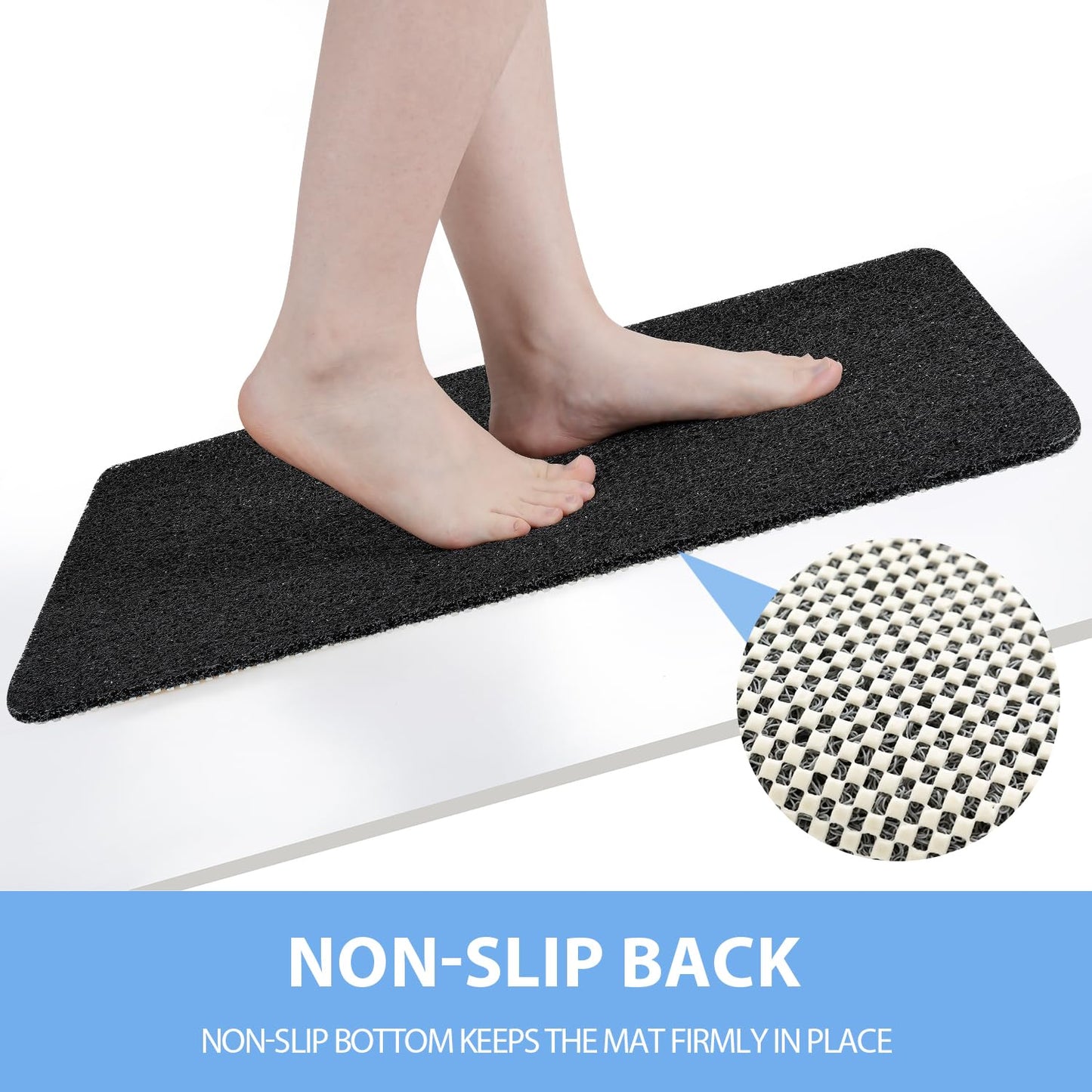 Hargiis Non-Slip Bathtub Mat, Anti Slip Shower Mat, Fast Drying Bathtub Mats, Foot Scrubber Mat, Anti Slip Mat for Tub, Floor, Bathroom, Kitchen, Home, Hotel (Black 40"×28")