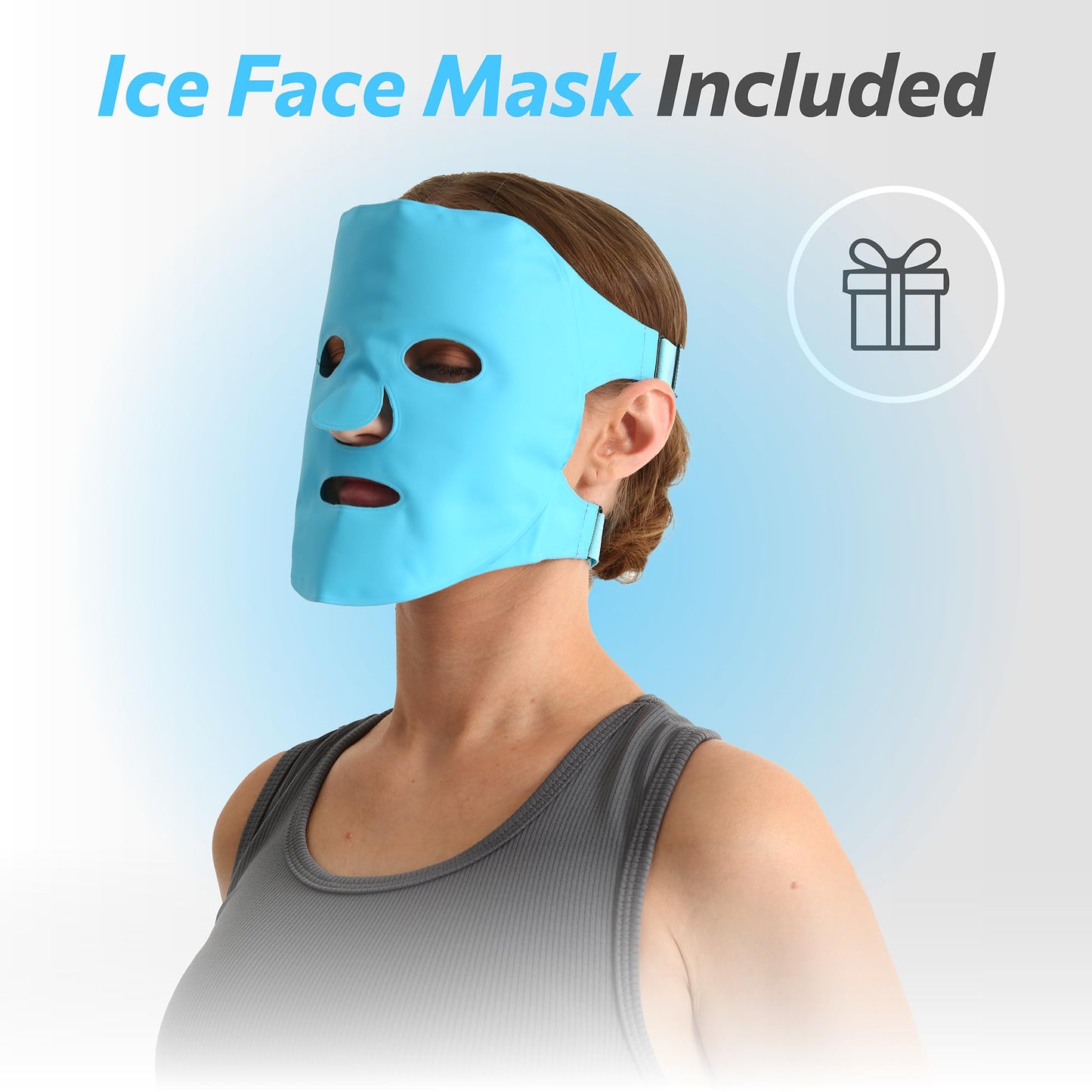TEKINGUR Face Down Pillow with Ice Face Mask for Massage Table, Massage Headrest for Bed, Face Pillows for Stomach Sleeping, BBL Pillow After Surgery Post Eye Surgery & Vitrectomy Recovery