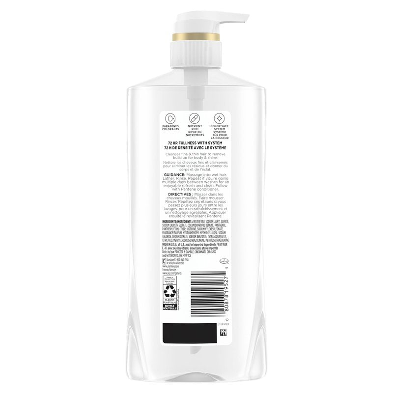Pantene Shampoo, Sheer Volume - Lightweight Nourishment for Fine, Color-Treated Hair, 72-Hour Fullness and Body, 27.7 Oz Each, 2-Pack + Miracle Rescue Shot (0.5 Oz)