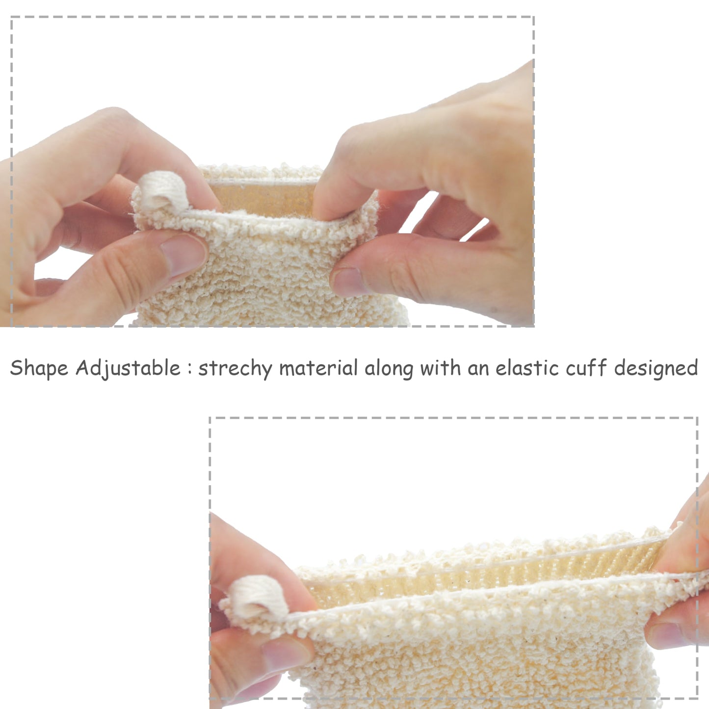 Bleu Bath (4 Pack) Natural Exfoliating Cotton Bath Mitt Shower Gloves Loofah Washcloth Sponge Machine Washable Body Scrubber (Gentle Ramie)