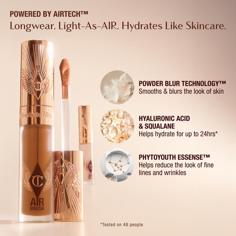 Charlotte Tilbury AIRbrush Flawless Blur Concealer - Concealer for Dark Circles, Blemishes & More - Hydrating, Full Coverage with a Natural Matte Finish - 4.5 Fair