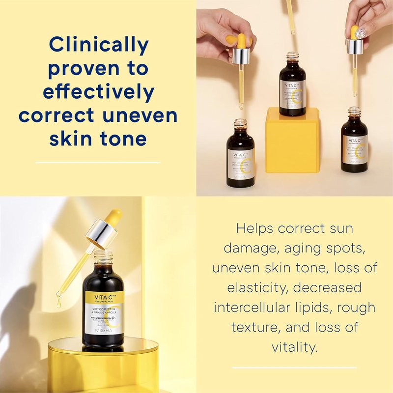 MISSHA Vita C Plus Ampoule - Vitamin C Serum for Spot Correction & Firming | 1.01 Fl Oz (30ml)