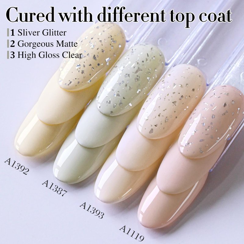 Light Gray Gel Polish - Double Rhythm 15ML Pure Sheer Soak Off | DIY Manicure for Women