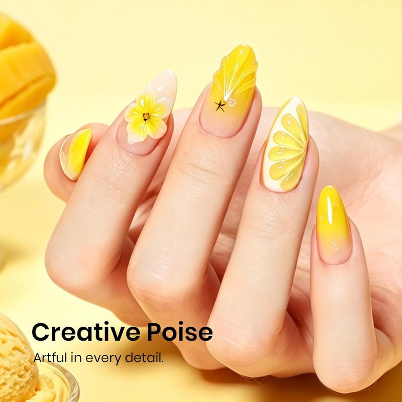 Beetles Yellow Gel Nail Polish - Mango Gelato | 15ML Long-Lasting Soak Off UV LED Summer Nail Art
