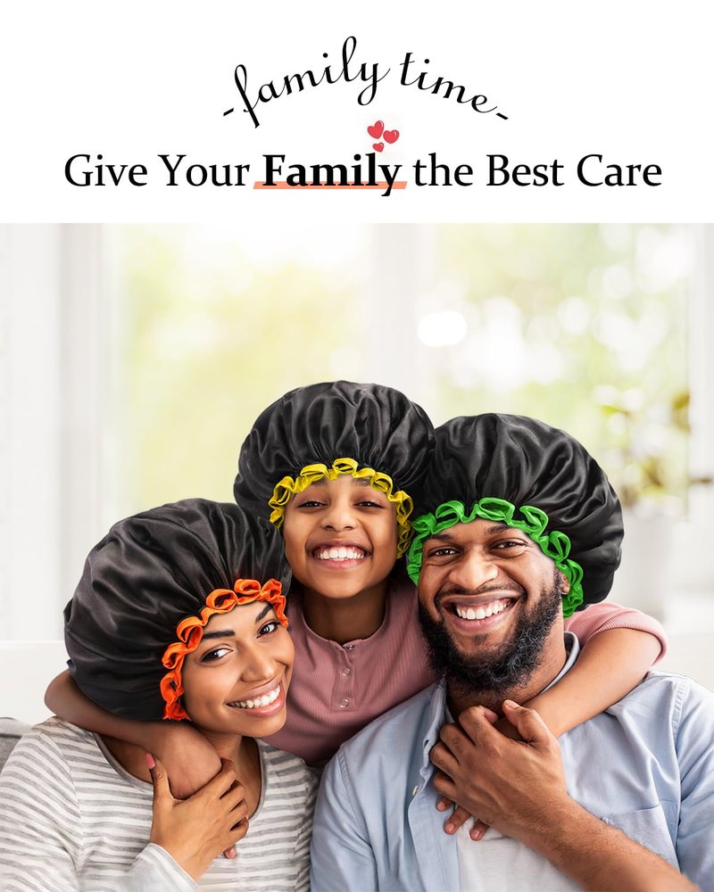 mikimini Black Small Shower Cap for Child 1 Pack, Double Layers Waterproof Bathing Hair Cap with Reusable Soft Comfortable PEVA Lining, Cute, non-fading & Stretchy Shower Hat