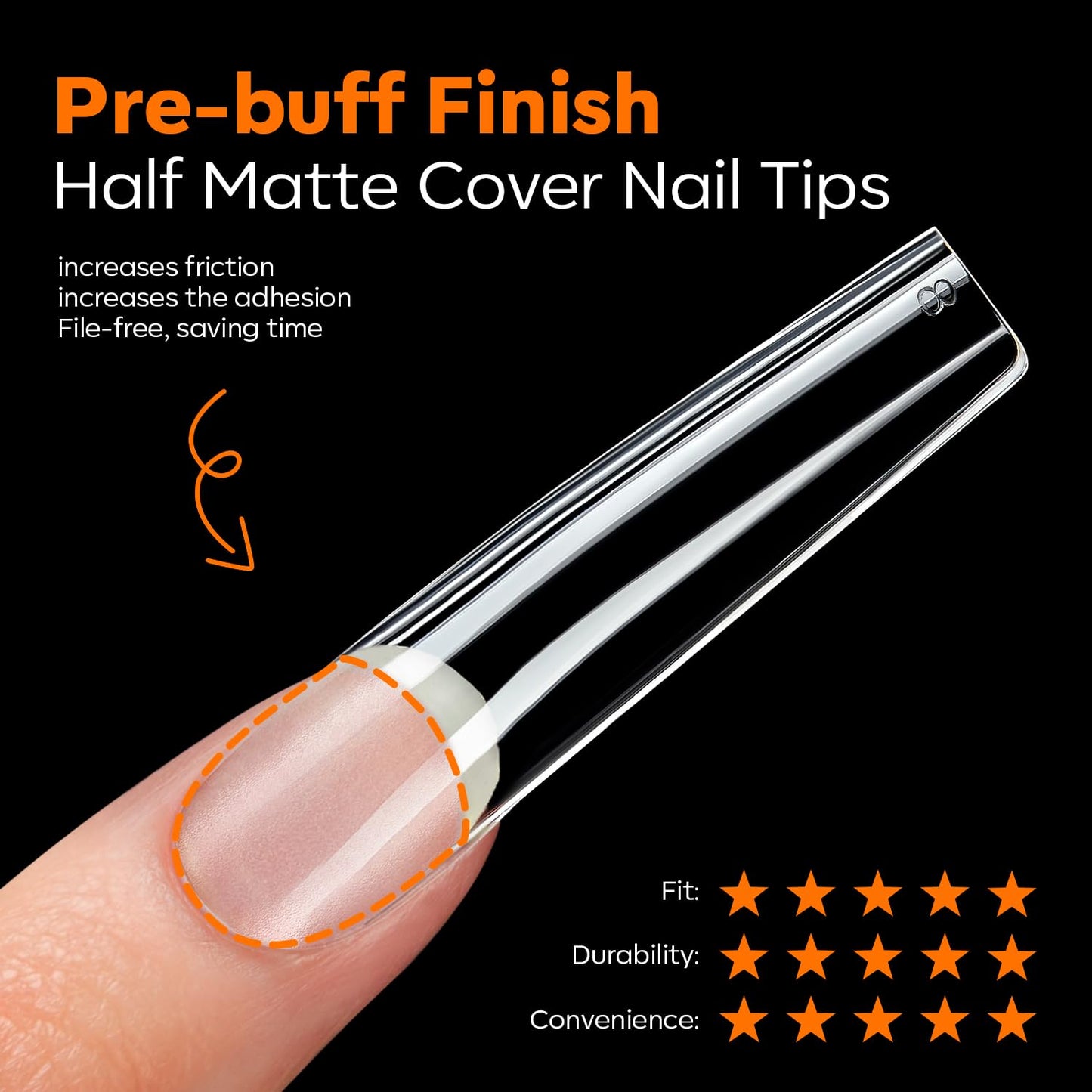 XXL Long Square Nail Tips - Pre-shaped Soft Gel Fake Nails for DIY Manicure | 216 PCS, 12 Sizes
