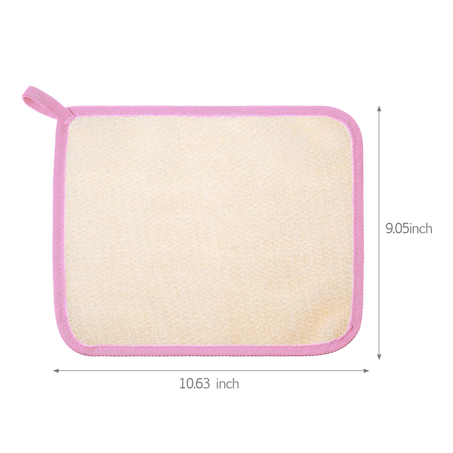 Tatuo 5 Pcs Exfoliating Face and Body Wash Cloths Towel Weave Bath Exfoliating Scrub Massage Bath Cloth for Women and Men, 10.23 x 8.66 Inch(Green, Orange, Pink, Purple, Red Edge)