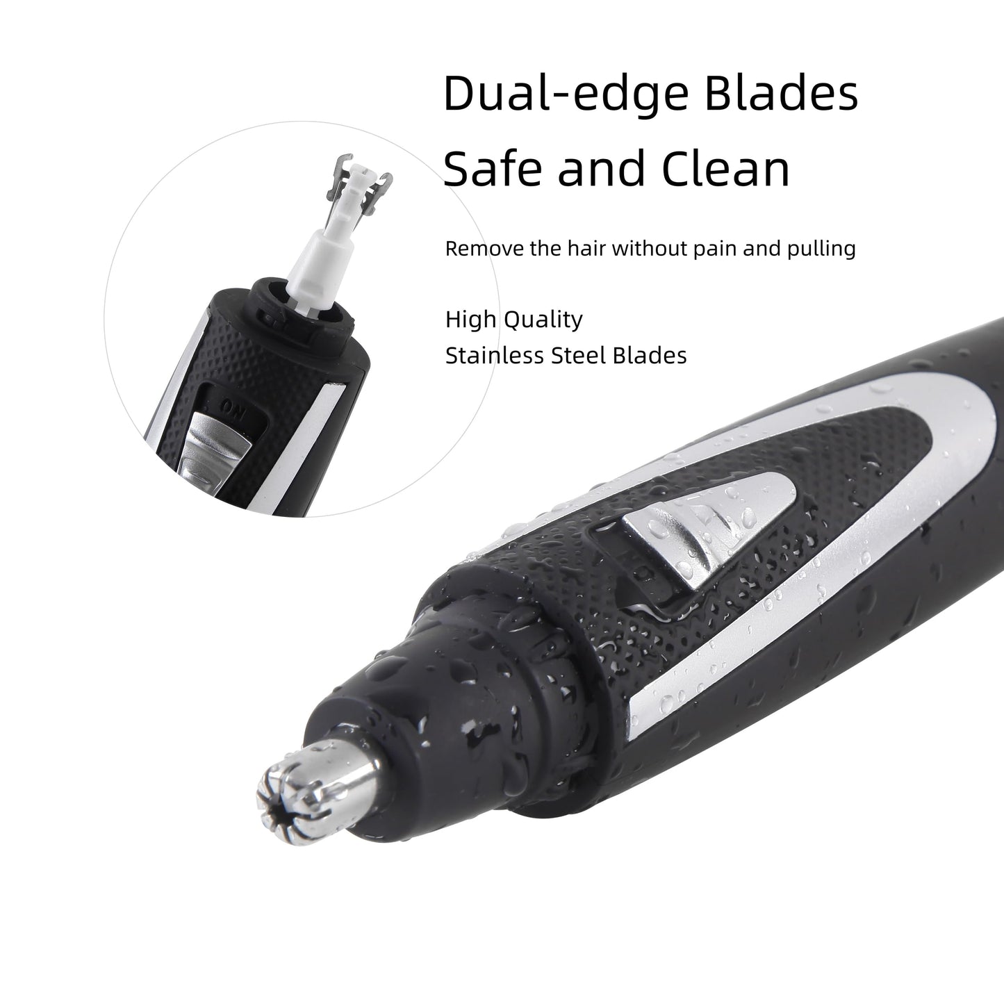 Ear and Nose Hair Trimmer Clippers: 2026 Professional Painless Eyebrow & Facial Hair Trimmers Remover for Men Women, Battery Operated Nasal Clipper, Dual Edge Waterproof Blades for Easy Clean, Black