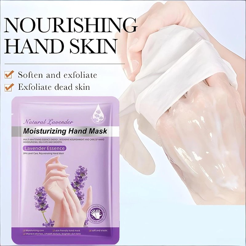 Chicwe 6 Pairs of Hand Masks Moisturizing Glove, Hydrating Hand Masks for Dry Peeling Hands, Exfoliating Collagen Gloves for Smooth Hands (Lavender)