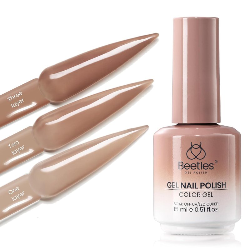 Beetles Brown Jelly Gel Nail Polish - 15ML Soft Brew Natural Nude Brown for Fall Nail Art