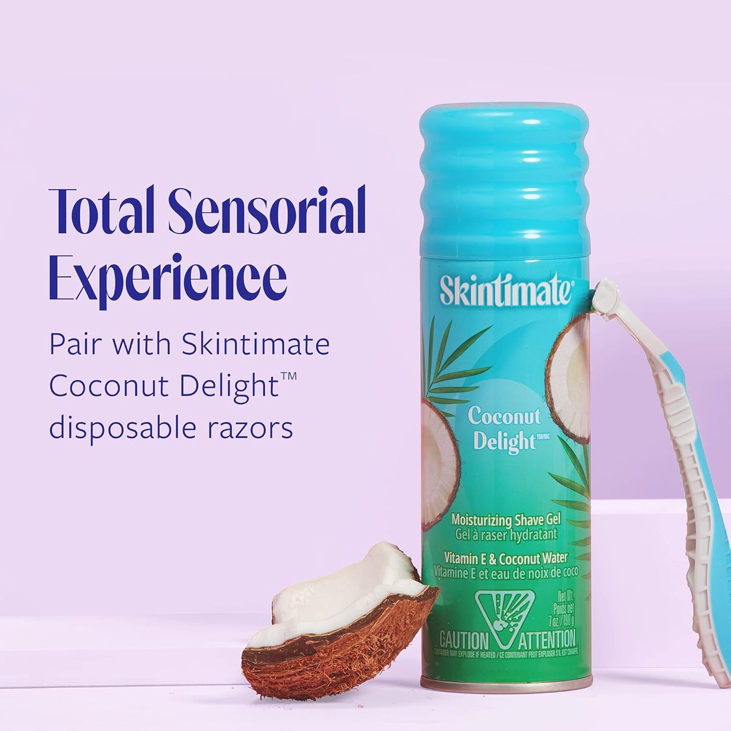 Skintimate Coconut Delight Shave Gel for Women - 6 Pack | Moisturizing Shaving Cream, 7oz Each